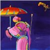 Image 2 : Peter Max "Umbrella Man With Cane" Original Mixed Media On Paper