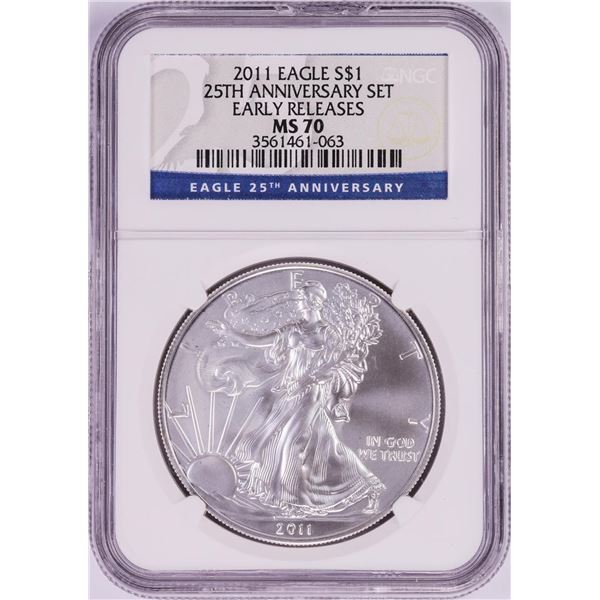 2011 $1 American Silver Eagle Coin NGC MS70 Early Releases