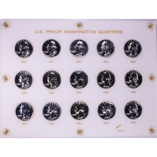 1950-1964 Proof Washington Quarter Coins in Capitol Plastic Holder
