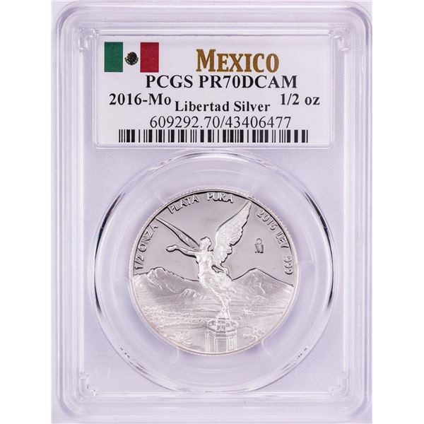2016-Mo Mexico Proof 1/2 oz Silver Libertad Coin PCGS PR70DCAM