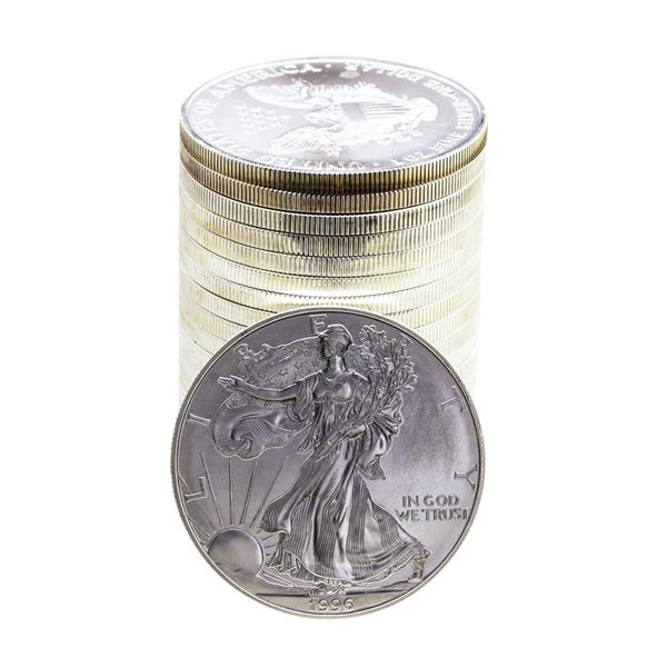 Roll of (20) Brilliant Uncirculated 1996 $1 American Silver Eagle Coins