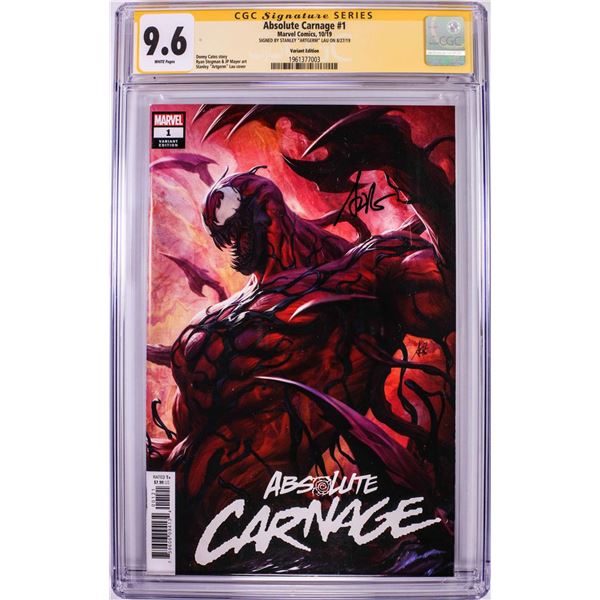 Marvel Comics Absolute Carnage #1 Comic Book 10/19 CGC 9.6 Signed by Stanley Lau