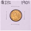 Image 1 : 1901 $2 1/2 Liberty Head Quarter Eagle Gold Coin