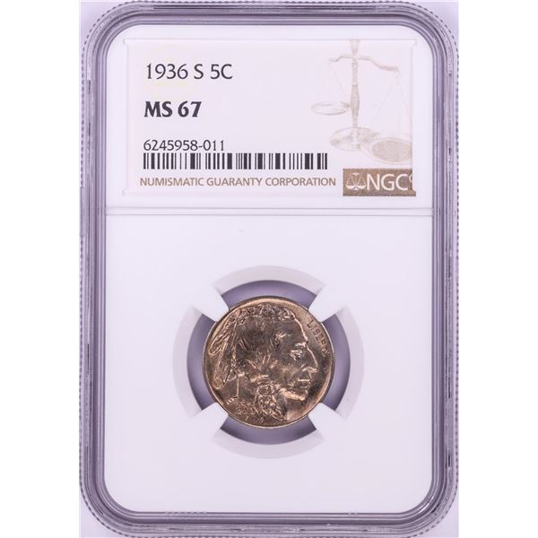 1936-S Buffalo Nickel Coin NGC MS67