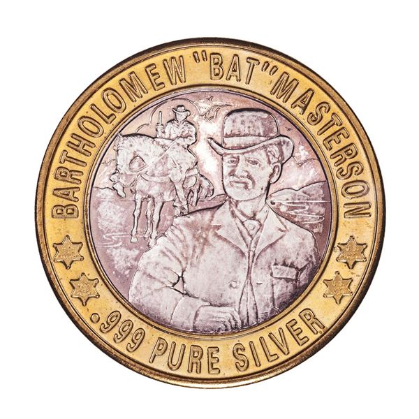 .999 Fine Silver Bartholomew Masterson Lawmen Series $10 Limited Edition Gaming Token