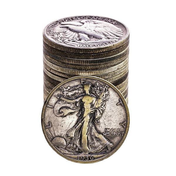 Roll of (20) Mixed Date Walking Liberty Half Dollar Coins