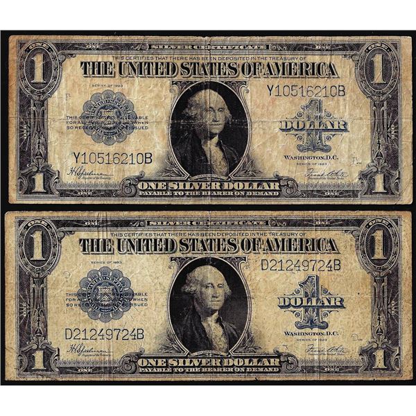 Lot of (2) 1923 $1 Silver Certificate Notes