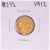 Image 1 : 1912 $2 1/2 Indian Head Quarter Eagle Gold Coin