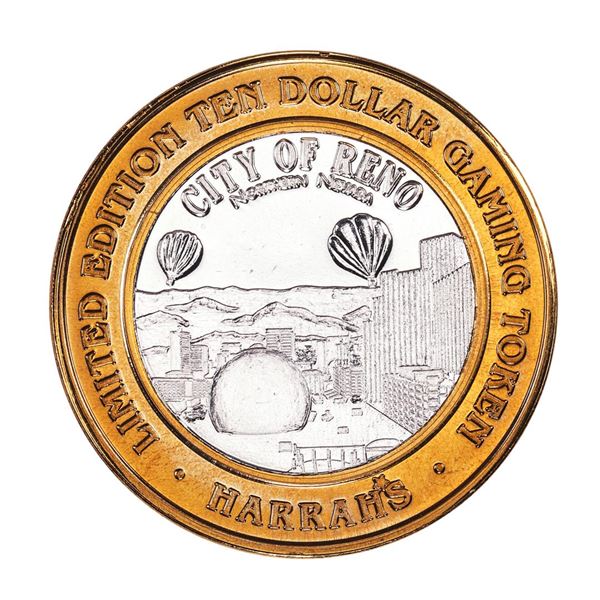 .999 Silver Harrah's Reno, Nevada $10 Casino Limited Edition Gaming Token