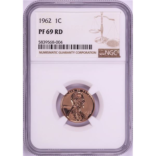 1962 Proof Lincoln Memorial Cent Coin NGC PF69RD