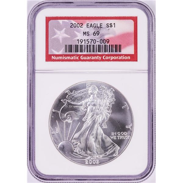2002 $1 American Silver Eagle Coin NGC MS69