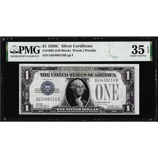 1928C $1 Silver Certificate Note Fr.1603 PMG Choice Very Fine 35EPQ