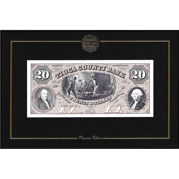 1994 American Bank Note Company Intaglio Print Tioga County Bank, PA