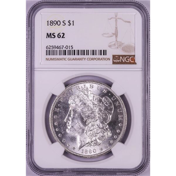 1890-S $1 Morgan Silver Dollar Coin NGC MS62