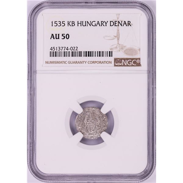 1535 KB Hungary Denar 'Madonna and Child' Coin NGC AU50