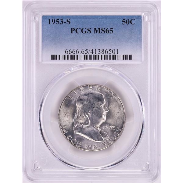 1953-S Franklin Half Dollar Coin PCGS MS65