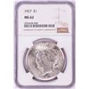 Image 1 : 1927 $1 Peace Silver Dollar Coin NGC MS62