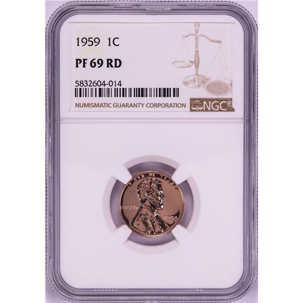 1959 Proof Lincoln Memorial Cent Coin NGC PF69RD