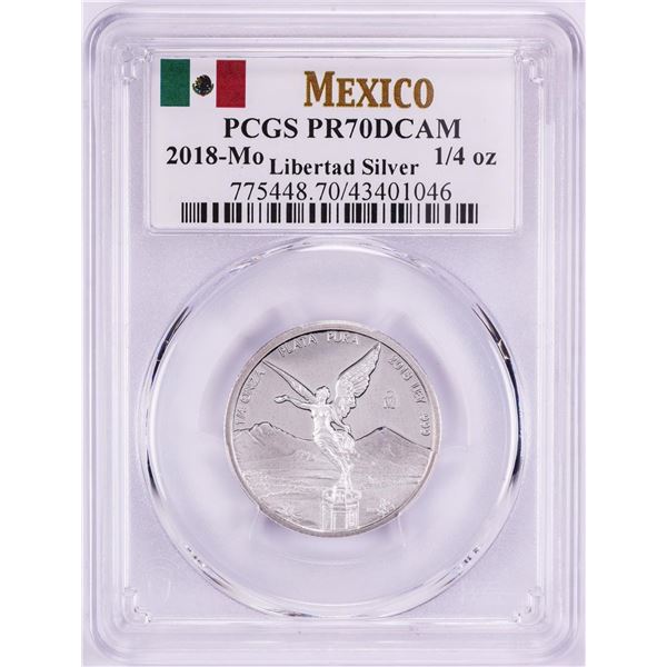 2018-Mo Mexico Proof 1/4 oz Silver Libertad Coin PCGS PR70DCAM
