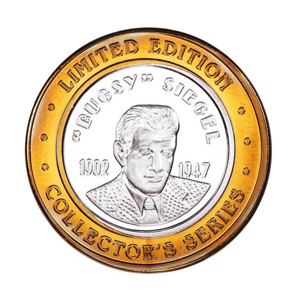 .999 Silver Bugsy Siegel Collector's Series $10 Casino Limited Edition Gaming Token