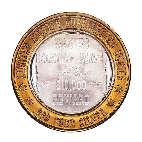 .999 Silver Limited Edition Gunfighters Series Butch Cassidy Casino Gaming Token