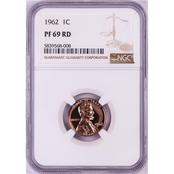 1962 Proof Lincoln Memorial Cent Coin NGC PF69RD
