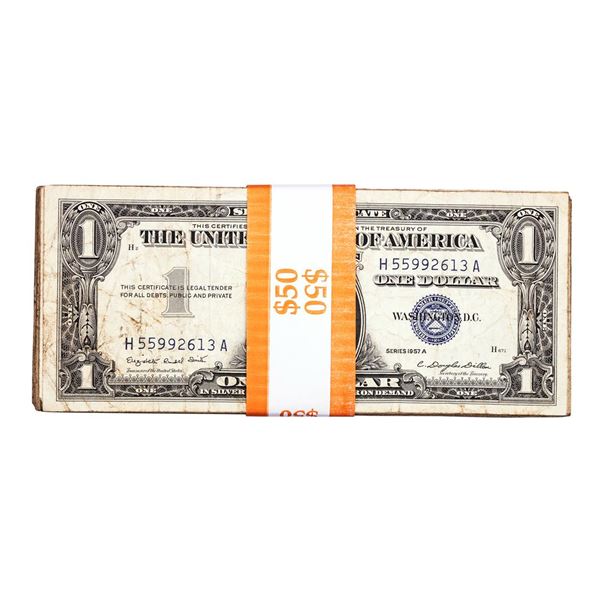 Lot of (50) 1957A $1 Silver Certificate Notes