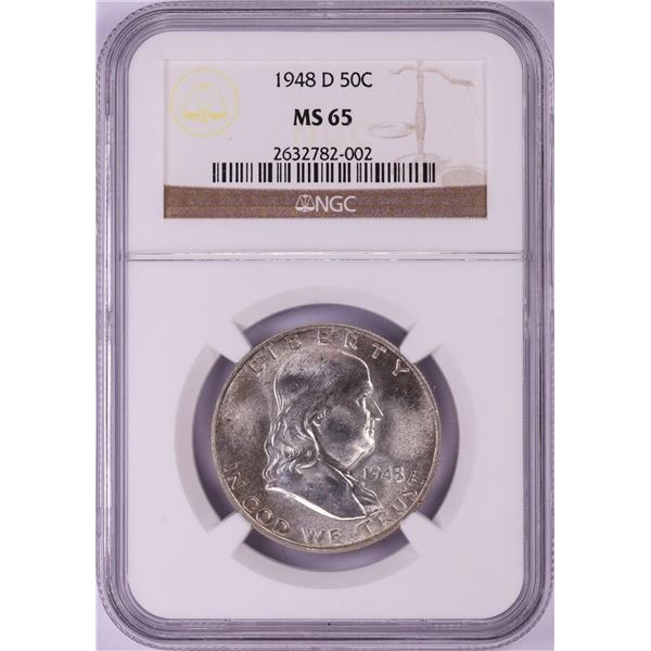 1948-D Franklin Half Dollar Coin NGC MS65