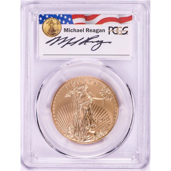 2019-W $50 Burnished American Gold Eagle PCGS SP70 First Strike M. Reagan Signature