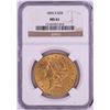 Image 1 : 1895-S $20 Liberty Head Double Eagle Gold Coin NGC MS61- Chipped Holder
