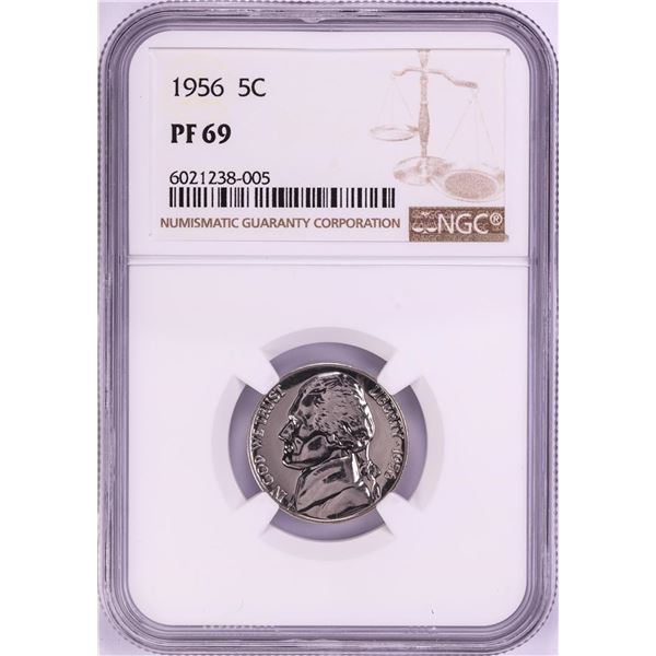 1956 Proof Jefferson Nickel Coin NGC PF69
