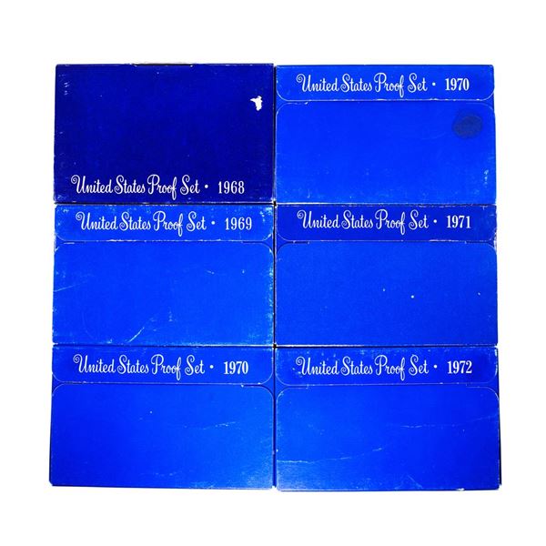 Lot of 1968-1972 (5) Coin Proof Sets