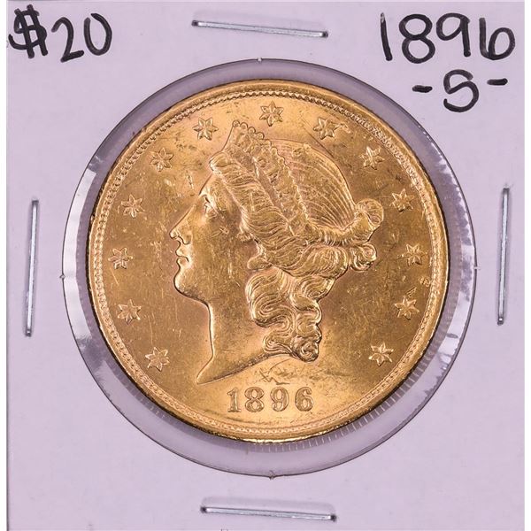 1896-S $20 Liberty Head Double Eagle Gold Coin