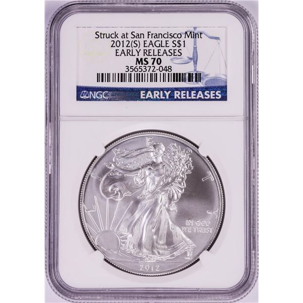 2012(S) $1 American Silver Eagle Coin NGC MS70 Early Releases