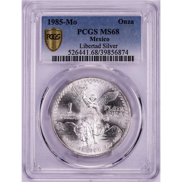 1985-Mo Mexico Onza Libertad Silver Coin PCGS MS68