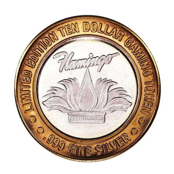 .999 Fine Silver Flamingo Las Vegas, Nevada $10 Limited Edition Gaming Token