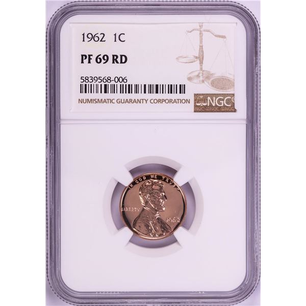 1962 Proof Lincoln Memorial Cent Coin NGC PF69RD