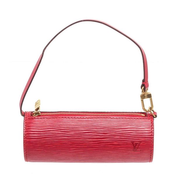 Louis Vuitton Red Epi Mini Papillon Wristlet Bag