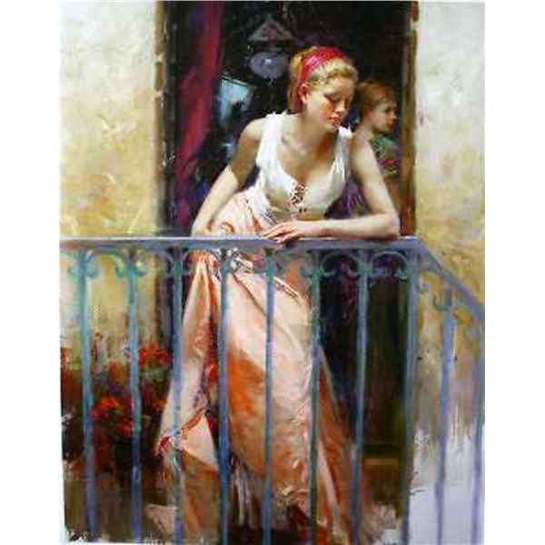 Pino  AT THE BALCONY (16x20 Embellished) 