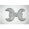 Image 3 : PEWTER CRESCENT ICE CREAM MOLD - FIGURAL 2 PC