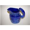 Image 2 : 4 1/4" BLUE GLAZED HOUND HANDLED PITCHER - 20