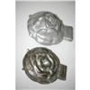 Image 2 : (2) FLORAL PEWTER ICE CREAM MOLDS - (2) FIGUR