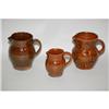 Image 2 : (3) NEW ENGLAND REDWARE PITCHERS-(3) EARLY N.