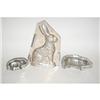 Image 2 : (3) TIN CHOCOLATE CANDY MOLDS: (1) 9" RABBIT