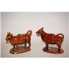 Image 1 : (2) ROCKINGHAM GLAZED POTTERY COW CREAMERS -