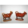 Image 2 : (2) ROCKINGHAM GLAZED POTTERY COW CREAMERS -