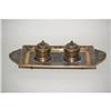 Image 1 : 20TH CENT. BRONZED DOUBLE INKWELL - FANCY EMB