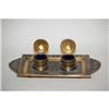 Image 2 : 20TH CENT. BRONZED DOUBLE INKWELL - FANCY EMB