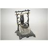Image 1 : VICTORIAN OWL INKWELL W/ PEN RACK - CAST IRON