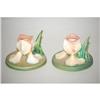Image 2 : (2) PRS. ROSEVILLE POTTERY LOW CANDLESTICKS -
